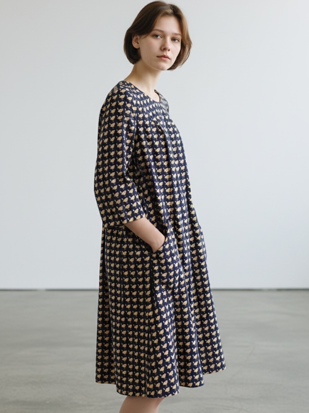 Boden bird print corduroy shift dress with pockets novelty print size 10us